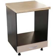 Corp pentru cuptor incorporabil cu sertar Zebra, Wenge/Cappuccino , cu blat artar, 60 x 85 x 60 cm